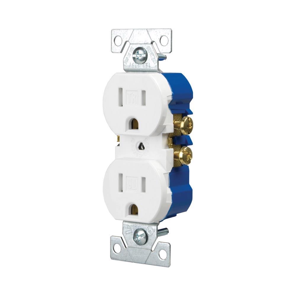 Cooper Wiring Devices TR270W Tamper-Resistant Duplex Receptacle, 125 V, 15 A, 2 -Pole, 3 -Wire, White, NEMA 5-15R thumbnail 4