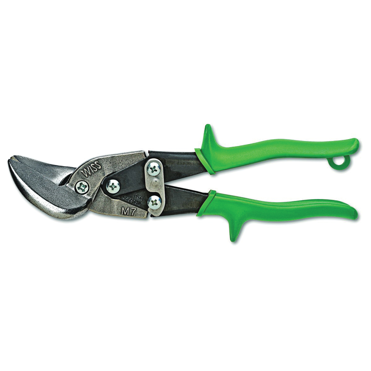 CRESCENT Wiss® MetalMaster® M7R Aviation Snips, 9-1/4 in OAL, 1-1/4 in L Cut, Left, Right, Straight Cut, Green Handle
