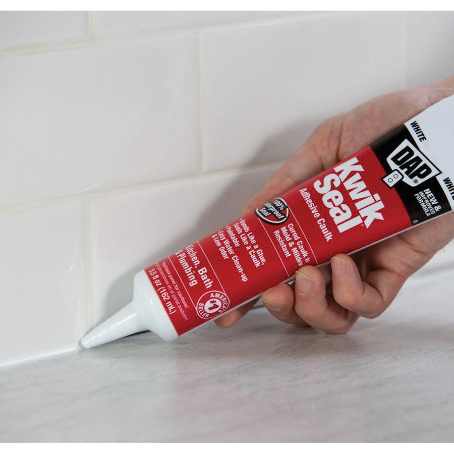 DAP® KWIK SEAL® 18001 Kitchen and Bath Adhesive Caulk, Paste, White, Very Mild, Acrylic Latex Copolymer Base, 5.5 fl-oz thumbnail 2