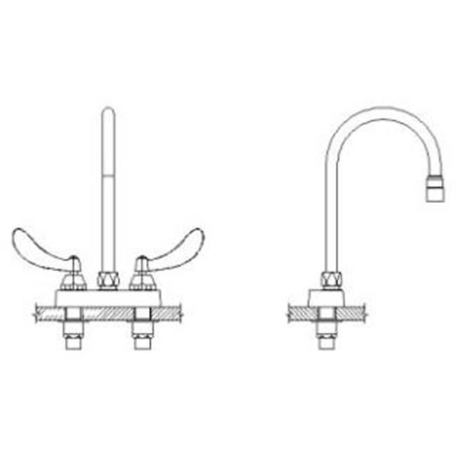DELTA&reg; 27C4944 TECK&reg; Heavy Duty Lavatory Sink Faucet, 1.5 gpm, 6.7 in H Spout, 4 in Center, Chrome Plated, 2 Handles, Import, Commercial