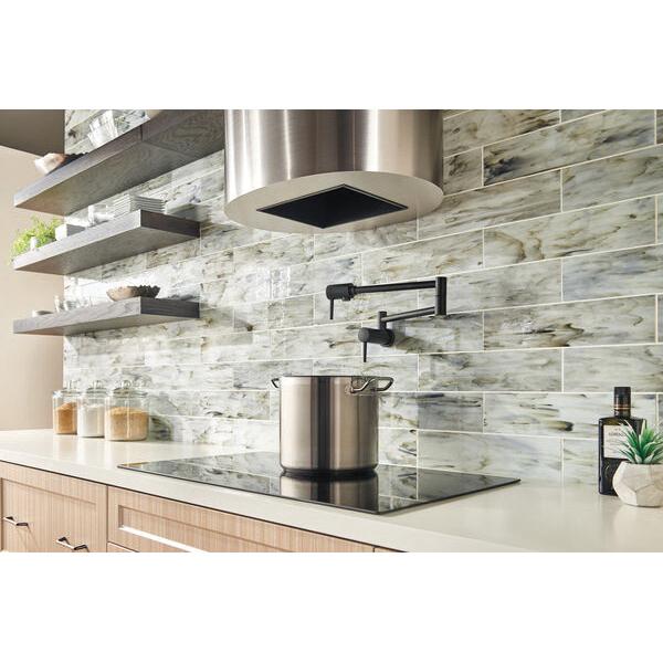 DELTA® 1165LF-BL Pot Filler, Wall, Dual-Handle, Matte Black