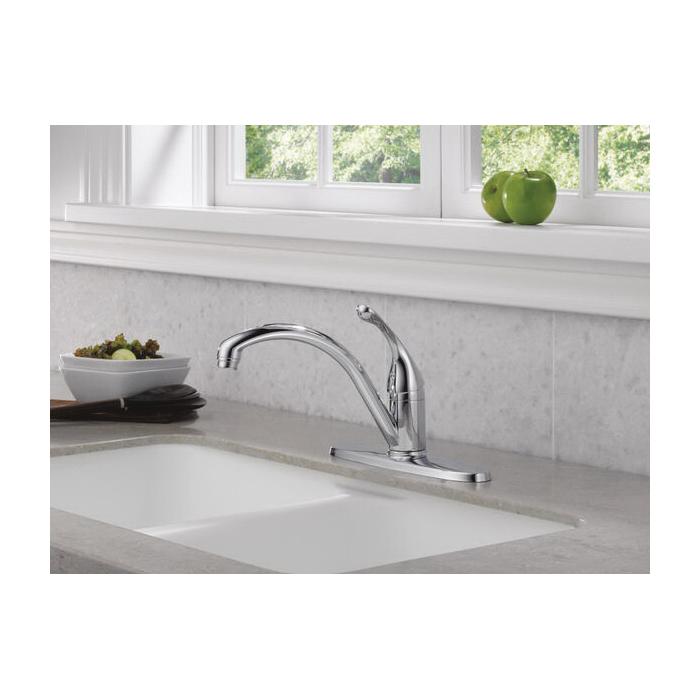 DELTA® Collins™ 140-DST Kitchen Faucet, Deck, Single Handle, Chrome