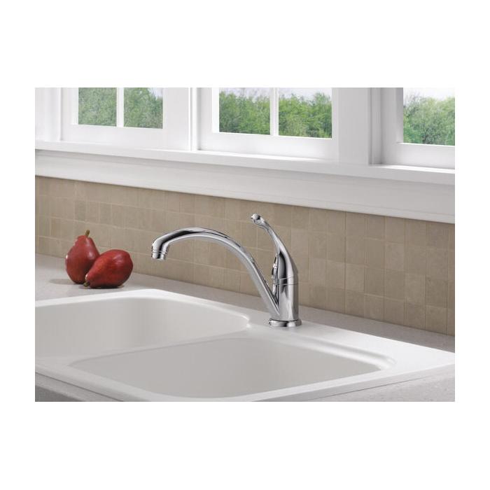 DELTA® Collins™ 141-DST Kitchen Faucet, Deck, Single Handle, Chrome