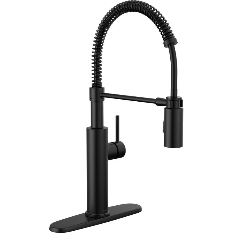 DELTA® Antoni® 18803-BL-DST Kitchen Faucet, Pull-Down, Matte Black
