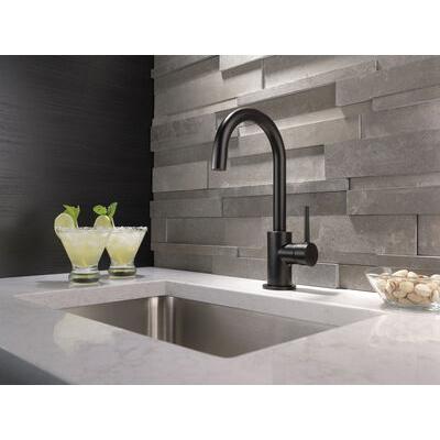DELTA® Trinsic® 1959LF-BL Bar/Prep Faucet, Deck, Matte Black