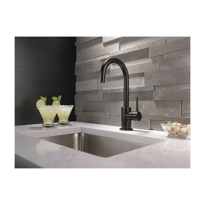DELTA® Trinsic® 1959LF-BL Bar/Prep Faucet, Deck, Matte Black thumbnail 3
