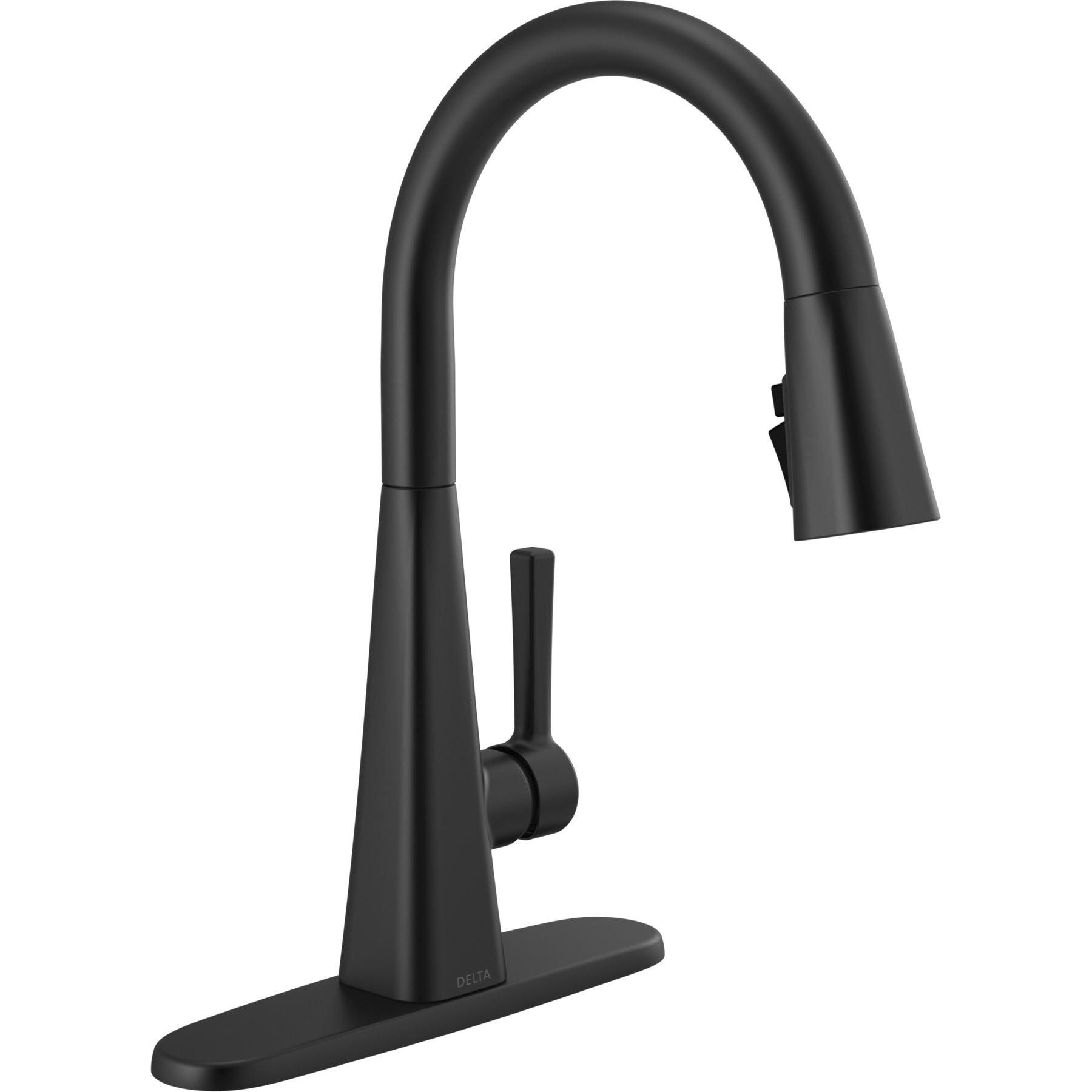DELTA® Lenta® 19802Z-BL-DST Kitchen Faucet, Deck, Pull-Down, Matte Black thumbnail 3