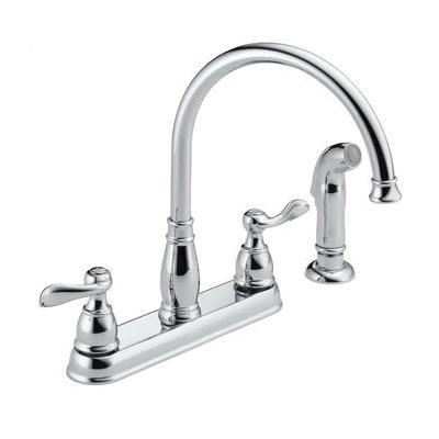 DELTA® Windemere® 21996LF Kitchen Faucet, Deck, Dual-Handle, Chrome