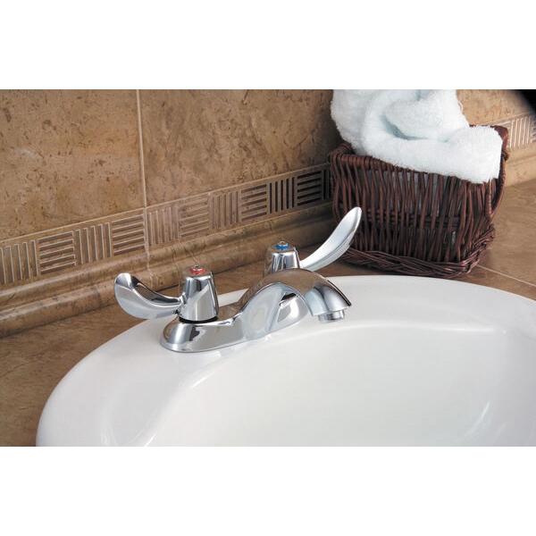 DELTA® Teck® 21C142 Bathroom Faucet, 2-Handle, Deck, Centerset, Chrome thumbnail 3