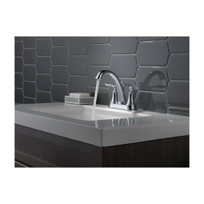 DELTA® Woodhurst® 2532LF-MPU Bathroom Faucet, 2-Handle, Deck, Centerset, Pop-Up, Chrome