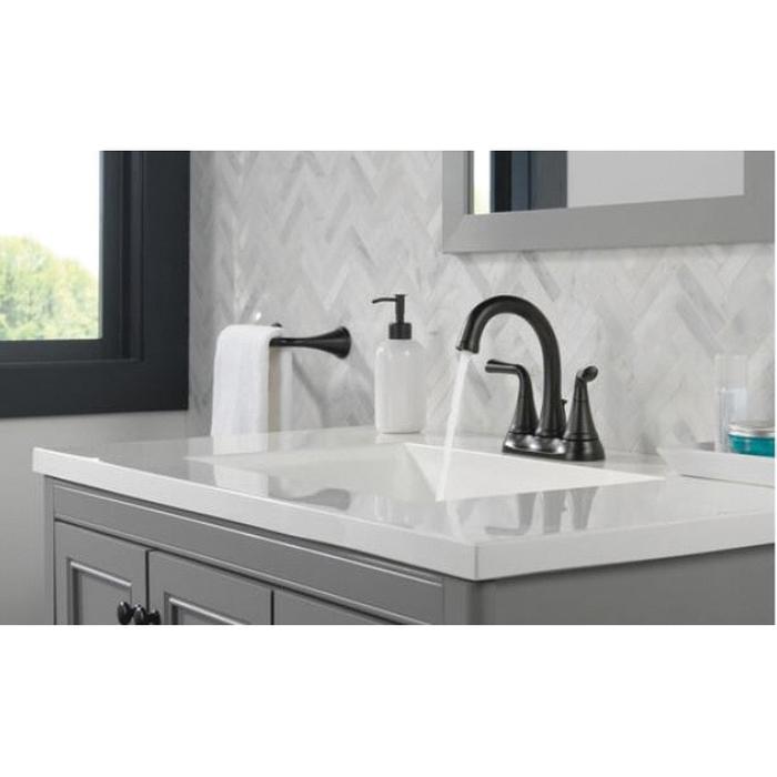 DELTA® Kayra® 2533LF-BLMPU Bathroom Faucet, 2-Handle, Deck, Centerset, Pop-Up, Matte Black thumbnail 2