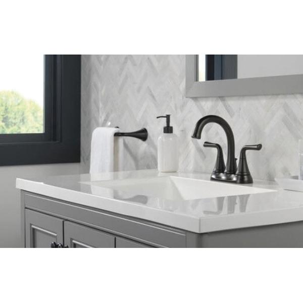 DELTA® Kayra® 2533LF-BLMPU Bathroom Faucet, 2-Handle, Deck, Centerset, Pop-Up, Matte Black