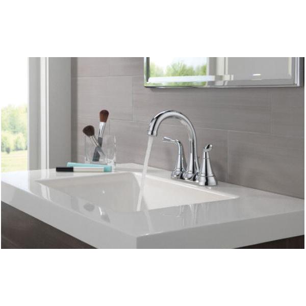 DELTA® Kayra® 2533LF-MPU Bathroom Faucet, 2-Handle, Deck, Centerset, Pop-Up, Chrome