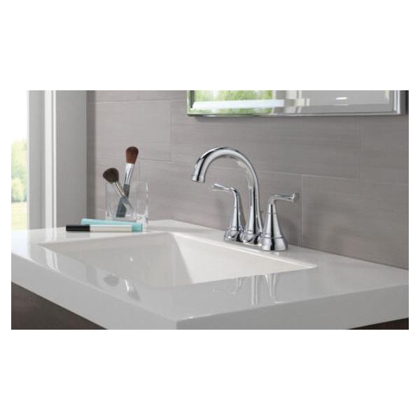 DELTA® Kayra® 2533LF-MPU Bathroom Faucet, 2-Handle, Deck, Centerset, Pop-Up, Chrome thumbnail 2