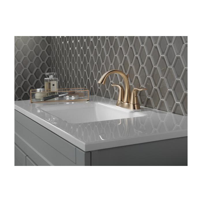 DELTA® Lahara® 2538-CZMPU-DST Bathroom Faucet, 2-Handle, Deck, Centerset, Pop-Up, Champagne Bronze