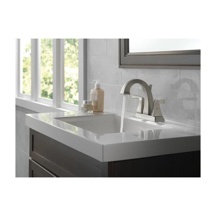 DELTA® Dryden® 2551-SSMPU-DST Bathroom Faucet, 2-Handle, Deck, Centerset, Pop-Up, Stainless Steel