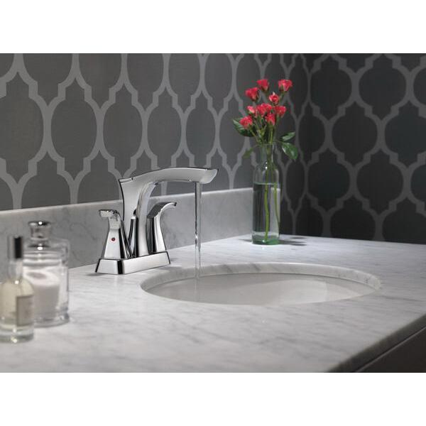 DELTA® Tesla® 2552-MPU-DST Bathroom Faucet, 2-Handle, Deck, Centerset, Pop-Up, Polished Chrome thumbnail 4