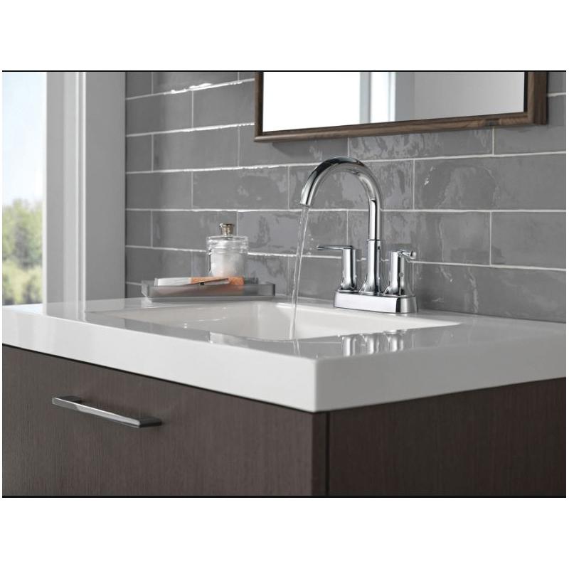DELTA® Trinsic® 2559-MPU-DST Bathroom Sink Faucet, 2-Handle, Deck, Centerset, Push, Chrome thumbnail 2