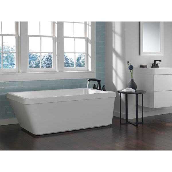 DELTA® Ashlyn® 2564-BLTP-DST Bathroom Faucet, 2-Handle, Deck, Centerset, Pop-Up, Matte Black