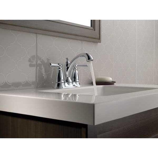 DELTA® Linden™ 2593-MPU-DST Bathroom Faucet, 2-Handle, Deck, Centerset, Pop-Up, Chrome