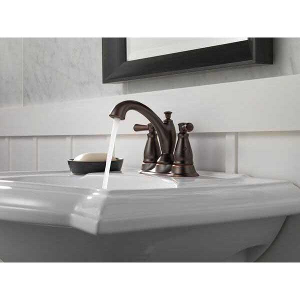 DELTA® Linden™ 2593-RBMPU-DST Bathroom Faucet, 2-Handle, Deck, Centerset, Pop-Up, Venetian Bronze®