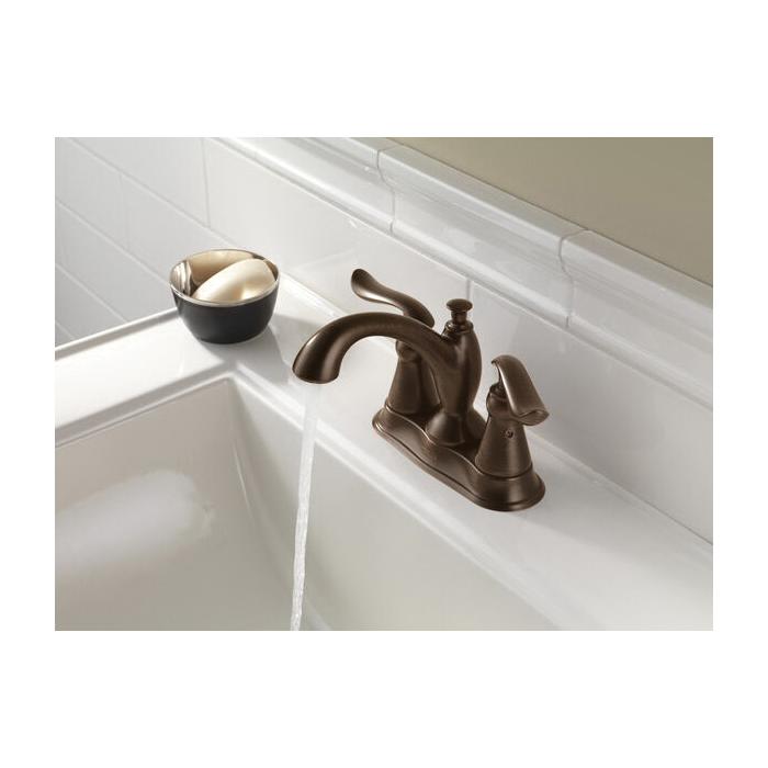 DELTA® Linden™ 2594-RBMPU-DST Bathroom Faucet, 2-Handle, Deck, Centerset, Pop-Up, Venetian Bronze®