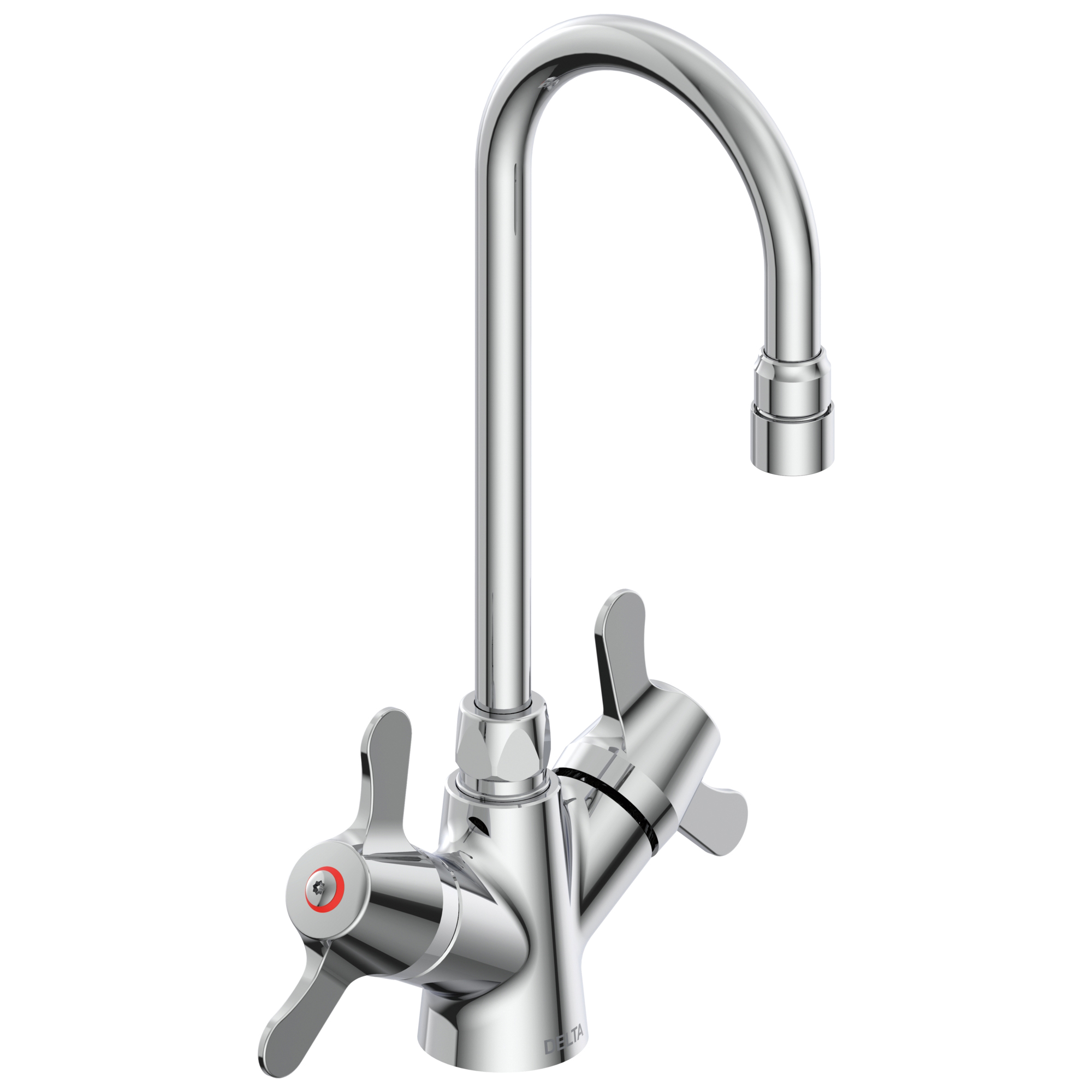 DELTA&reg; 25C3847 TECK&reg; Single Shank Mixing Faucet, 1.5 gpm, 14 in H Spout, 2 Handles, 1 Faucet Holes, Chrome Plated, Import, Commercial
