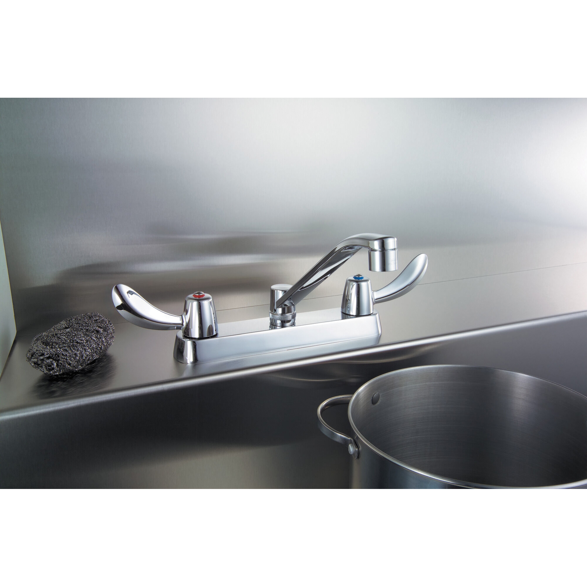 DELTA® 26C3142 Sink Faucet, Deck, Dual-Handle, Chrome