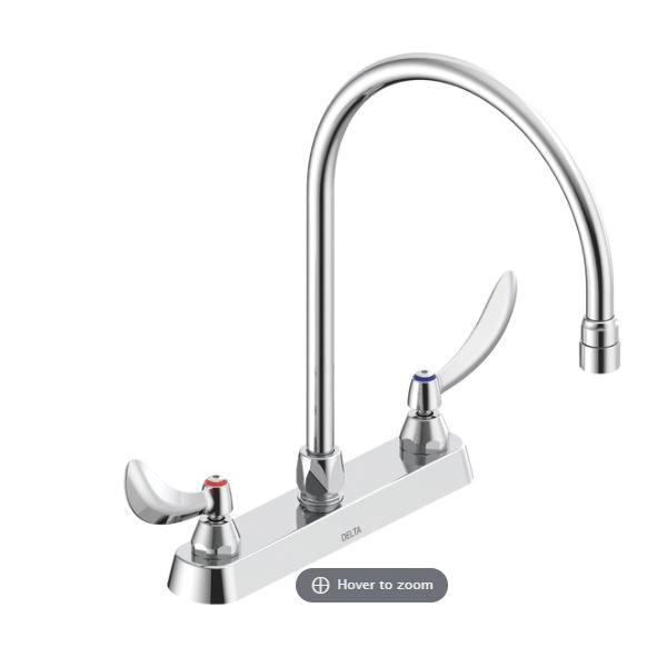 DELTA® 26C3944-R7 Sink Faucet, Deck, Dual-Handle, Chrome