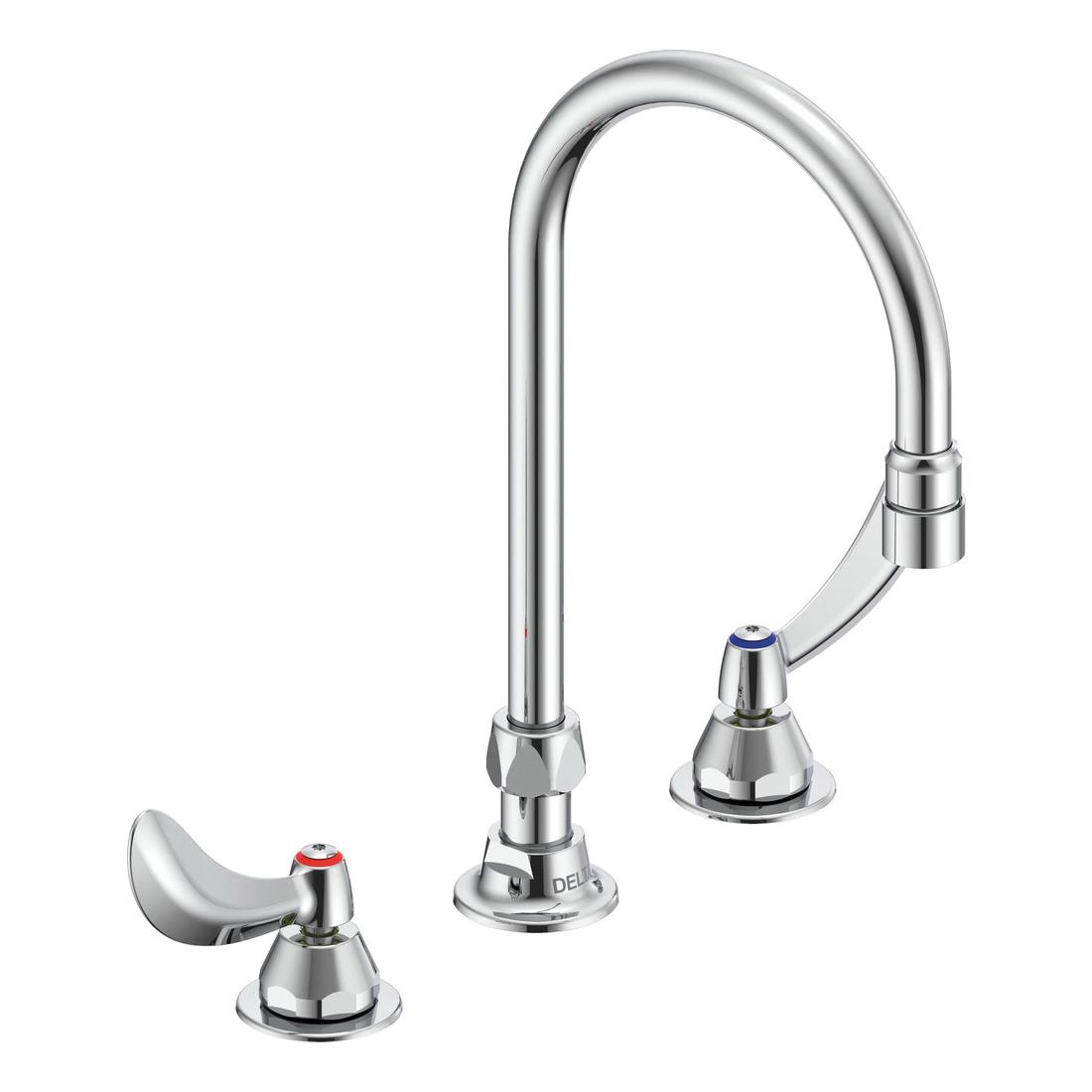 DELTA&reg; 27C2944 TECK&reg; Below Deckmount Sink Faucet, 1.5 gpm, 10-13/32 in H Spout, 8 in Center, Chrome Plated, 2 Handles, Import, Commercial