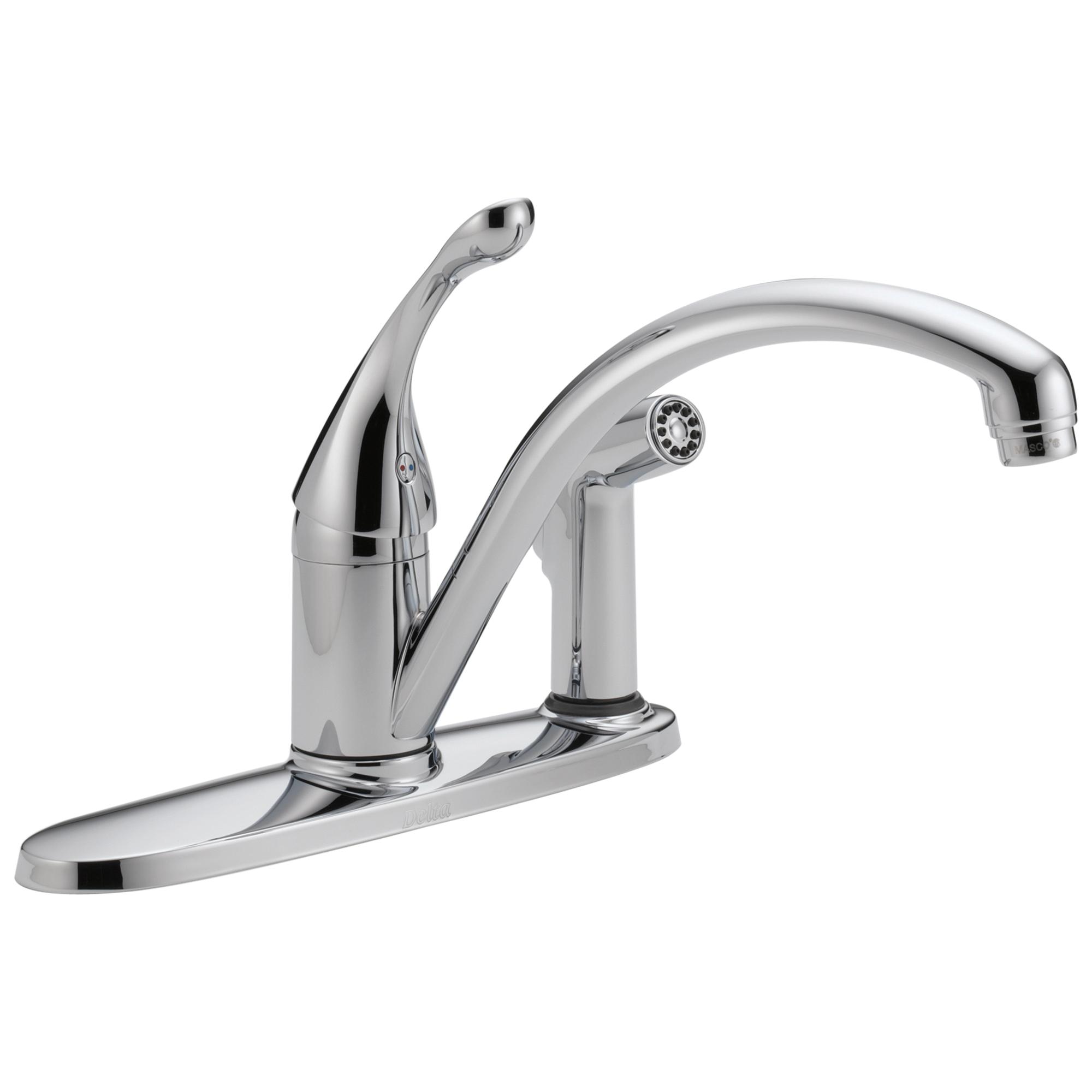 DELTA® Collins™ 340-DST Kitchen Faucet, Deck, Single Handle, Stainless Steel thumbnail 2