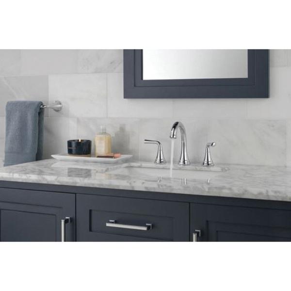 DELTA® Kayra® 3533LF-MPU Bathroom Faucet, 2-Handle, Deck, Widespread, Pop-Up, Chrome