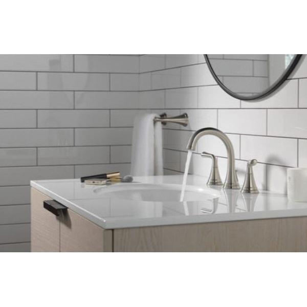 DELTA® Kayra® 3533LF-SSMPU Bathroom Faucet, 2-Handle, Deck, Widespread, Pop-Up, Brilliance® Stainless