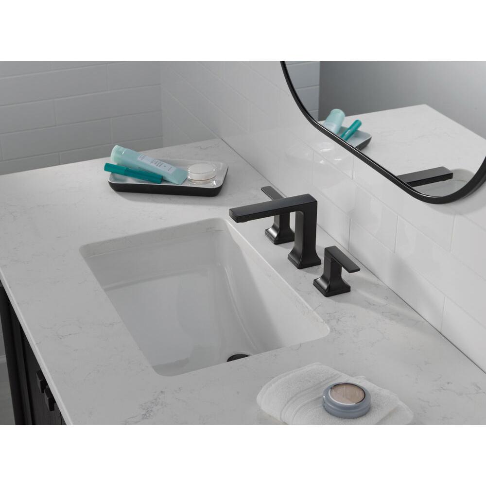 DELTA® Velum™ 3537LF-BLMPU Bathroom Faucet, 2-Handle, Deck, Widespread, Pop-Up, Matte Black thumbnail 4