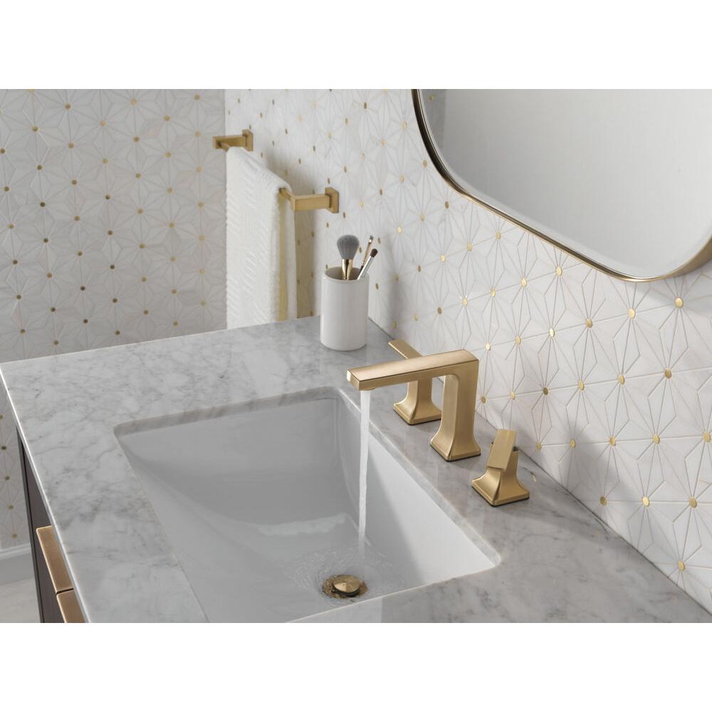 DELTA® Velum™ 3537LF-CZMPU Bathroom Faucet, 2-Handle, Deck, Widespread, Pop-Up, Champagne Bronze thumbnail 3