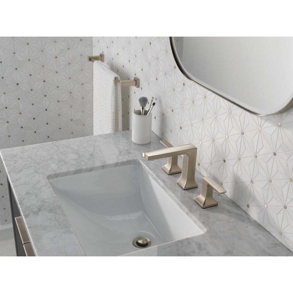 DELTA® Velum™ 3537LF-SSMPU Bathroom Sink Faucet, 2-Handle, Deck, Widespread, Pop-Up, Stainless