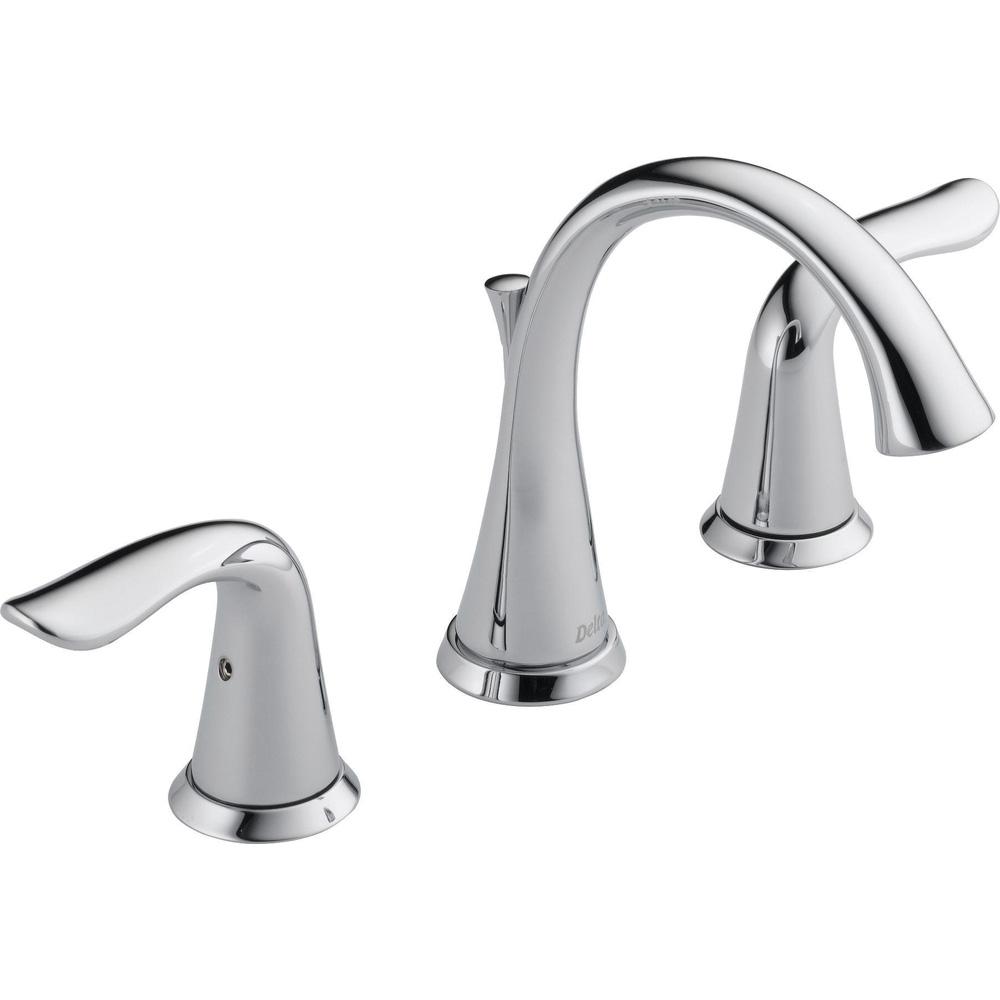 DELTA® Lahara® 3538-MPU-DST Bathroom Faucet, 2-Handle, Deck, Widespread, Pop-Up, Chrome thumbnail 3