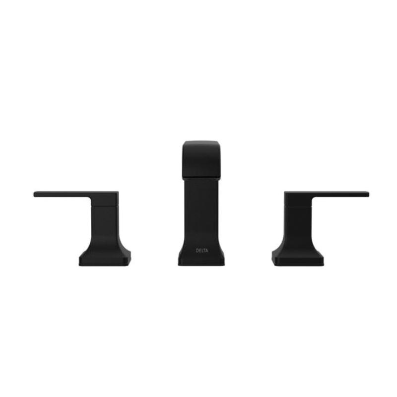 DELTA® Velum™ 3539LF-BLMPU Bathroom Faucet, 2-Handle, Deck, Widespread, Pop-Up, Matte Black