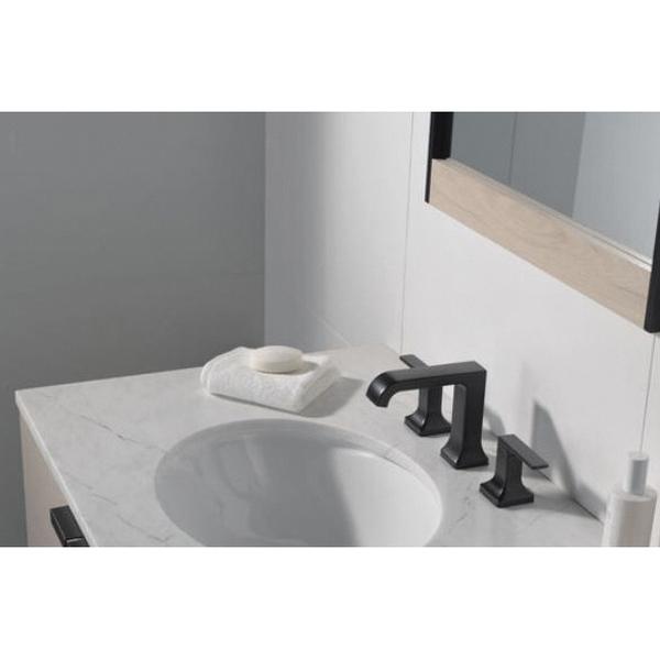 DELTA® Velum™ 3539LF-BLMPU Bathroom Faucet, 2-Handle, Deck, Widespread, Pop-Up, Matte Black thumbnail 2