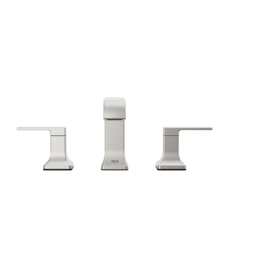 DELTA® Velum™ 3539LF-SSMPU Bathroom Faucet, 2-Handle, Deck, Widespread, Pop-Up, Brilliance® Stainless thumbnail 3