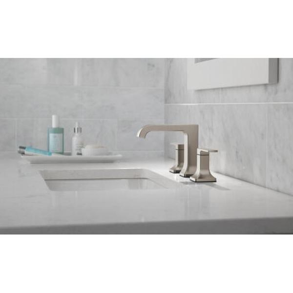 DELTA® Velum™ 3539LF-SSMPU Bathroom Faucet, 2-Handle, Deck, Widespread, Pop-Up, Brilliance® Stainless thumbnail 2