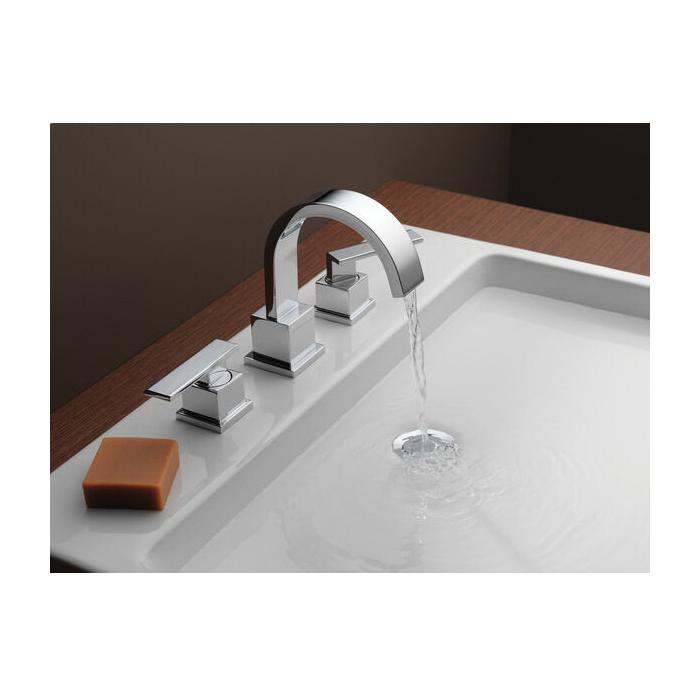 DELTA® Vero® 3553LF Bathroom Faucet, 2-Handle, Deck, Widespread, Pop-Up, Polished Chrome
