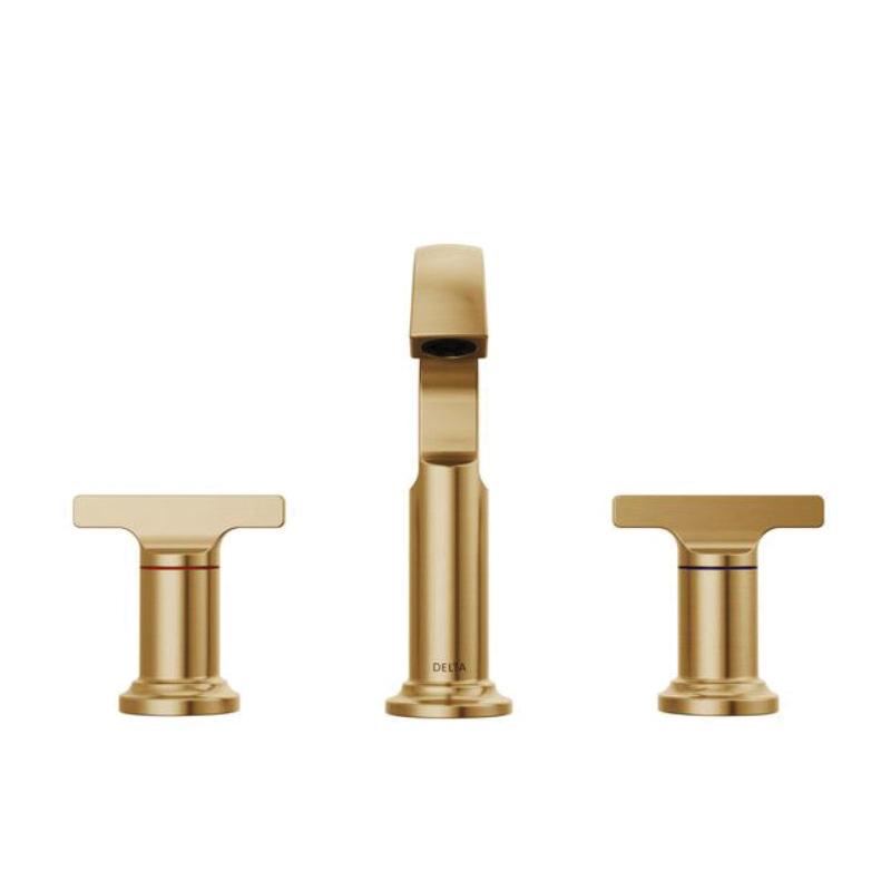 DELTA® Tetra® 35587-CZ-PR-DST Bathroom Faucet, 2-Handle, Deck, Widespread, Pop-Up, Lumicoat® Champagne Bronze
