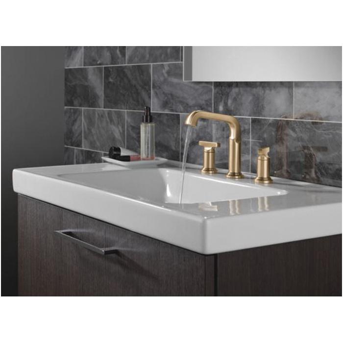 DELTA® Tetra® 35587-CZ-PR-DST Bathroom Faucet, 2-Handle, Deck, Widespread, Pop-Up, Lumicoat® Champagne Bronze thumbnail 2