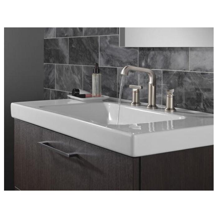 DELTA® Tetra® 35587-SS-PR-DST Bathroom Faucet, 2-Handle, Deck, Widespread, Pop-Up, Lumicoat® Stainless thumbnail 3