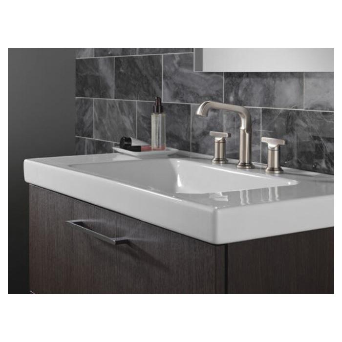 DELTA® Tetra® 35587-SS-PR-DST Bathroom Faucet, 2-Handle, Deck, Widespread, Pop-Up, Lumicoat® Stainless thumbnail 2