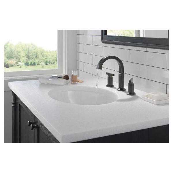 DELTA® Tetra® 35589-BL-DST Bathroom Faucet, 2-Handle, Deck, Widespread, Pop-Up, Matte Black thumbnail 2