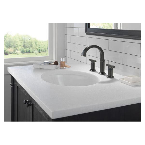DELTA® Tetra® 35589-BL-DST Bathroom Faucet, 2-Handle, Deck, Widespread, Pop-Up, Matte Black thumbnail 3