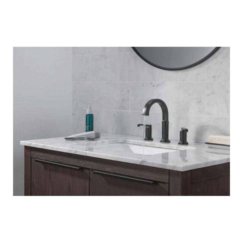 DELTA® Tetra® 35588-BL-DST Bathroom Faucet, 2-Handle, Deck, Widespread, Pop-Up, Matte Black thumbnail 2