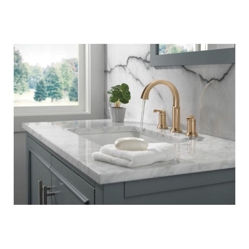 DELTA® Tetra® 35588-CZ-PR-DST Bathroom Faucet, 2-Handle, Deck, Widespread, Pop-Up, Lumicoat® Champagne Bronze thumbnail 3
